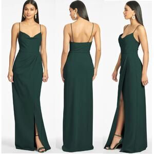 NWT Sachin & Babi Paulina Sleeveless Cowl Neck  Gown Emerald Green